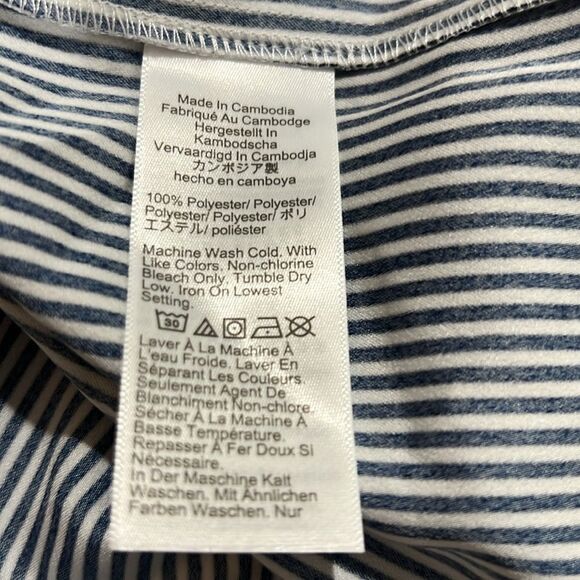 J. Crew Factory bz919  blue and white striped sleeveless blouse - Picture 10 of 11